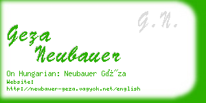 geza neubauer business card